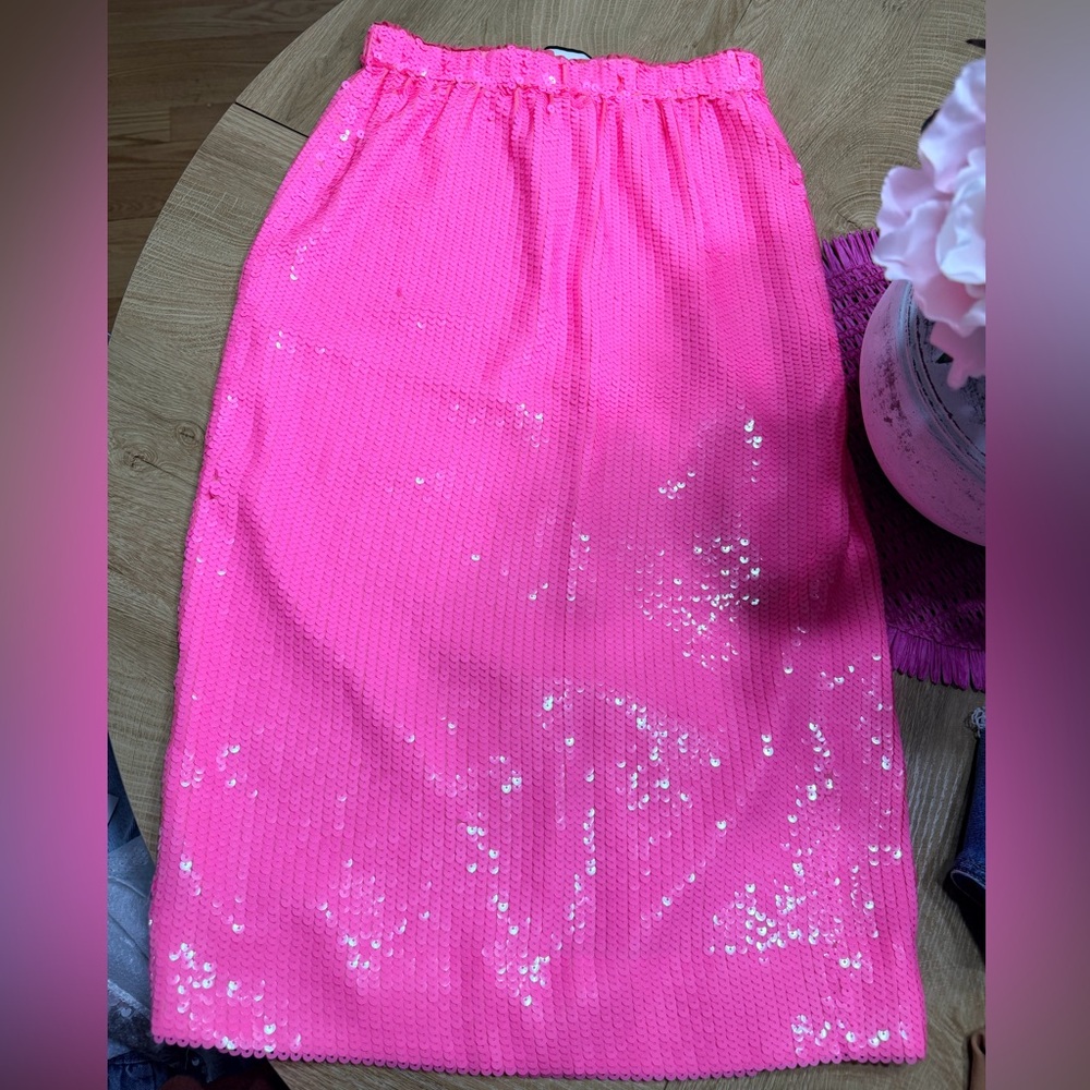 J. Crew Vibrant Pink Sequin Pencil Skirt